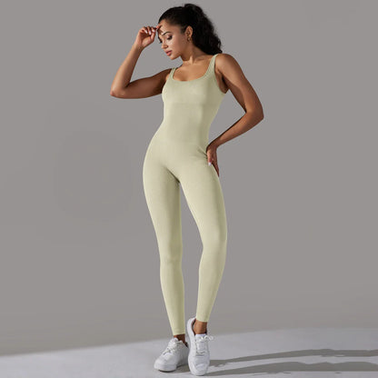 Fitness Sports Jumpsuit Screw Thread Sleeveless Bodysuit Women Seamless Set Full Seasons Casual Fitness Sporty Playsuit