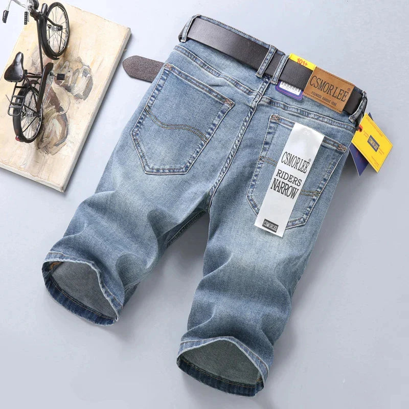 2025 New Summer Brand Stretch Thin Bermuda Masculina Cotton Denim Jeans Men Knee Length Soft Ropa Hombre Shorts