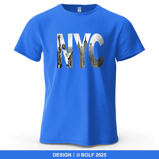 New York City Lettering Printed Men's T-Shirt 100% Cotton Oversized Vintage Graphic Tees for Women Tops Tees Casual Streetwear