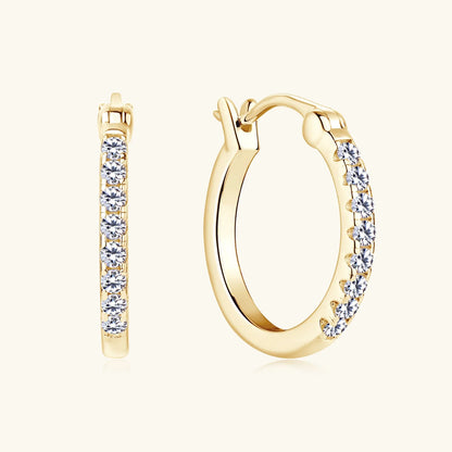 Hoops 1.8mm Moissanite Earrings For Women Real 925 Sterling Sliver Plated Yellow Gold Hoop Earring Fine Jewelry Christmas Gifts