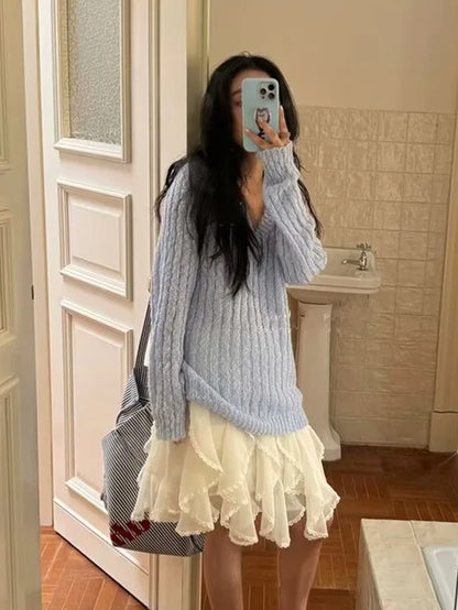 Kawaii Black Mini Skirts Women Summer 2025 Japanese Y2k Fashion Ruched Skirts Vintage Clothes Kawaii Ruffle Skirts Lace Trim