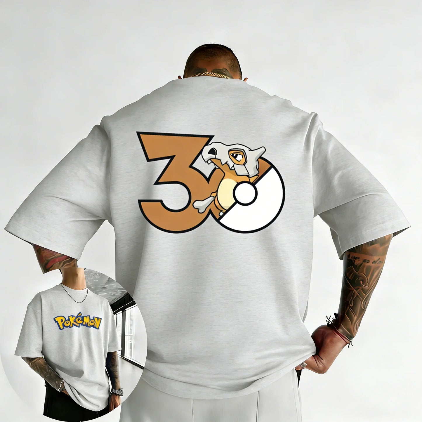 30th Anniversary Marowak Printed T-shirt Summer New Men's and Women's Loose Casual Hip Hop Trendy Short Sleeve Top