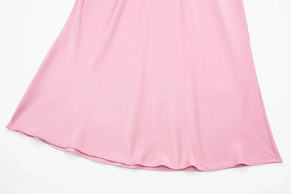 2024 Y2K Casual Women Long Skirt Spring Elastic High Waisted A-Line Casual Female Satin Skirts High Street Lady Skirts