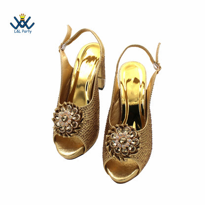 Latest African Women Shoes and Bag Set in Royal Blue New Design Italian Ladies Pumps for Garden Party