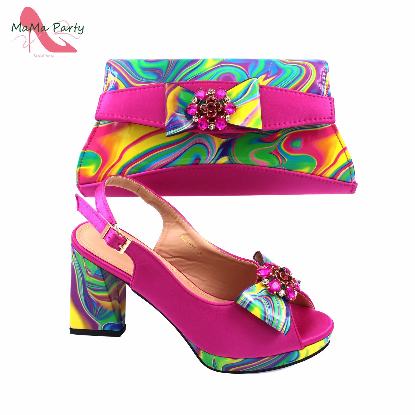 Red Color Italian Design Shoes Matching Bag Set Super High Heels Pumps for Garden Party