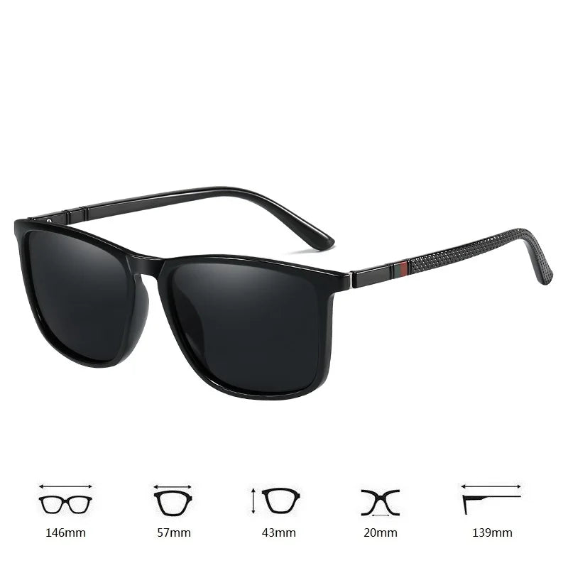 Luxury Square Vintage Polarized Sunglasses For Men Women Fashion Travel Driving  Sun Glasses Male TR90 Eyewear UV400