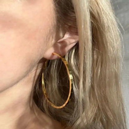 Senlissi - New Fashion 18K Gold Plated Hoop Earrings For Women 925 Sterling Silver Earring Cерьги Kольца Jewelry Girlfriend Gift