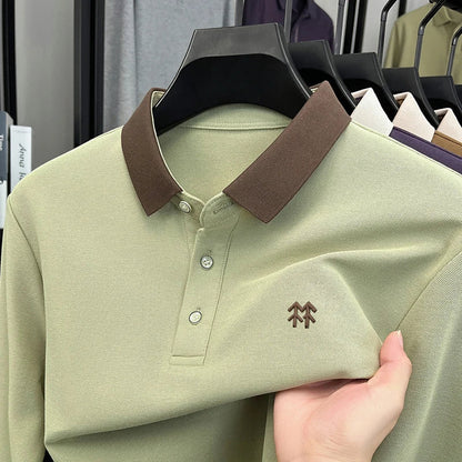 Design Brand Men's Polo Shirt Lapel Exquisite Embroid Long Sleeve Autumn New Breathable T-Shirt Business Leisure Trend Men'swear