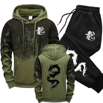 Fashion Men Single Piece Sweatshirts Sweatpants Versatile Men's Tracksuit Casual Comfort Daily Sports Simple Splashed Ink Hoodie