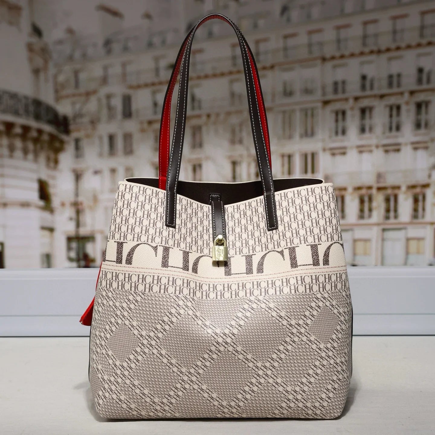 Classic Full Print Pattern Mother And Child Tote Bag For Women 2026 New Light Luxury Large Capacity Commuter Handbag
