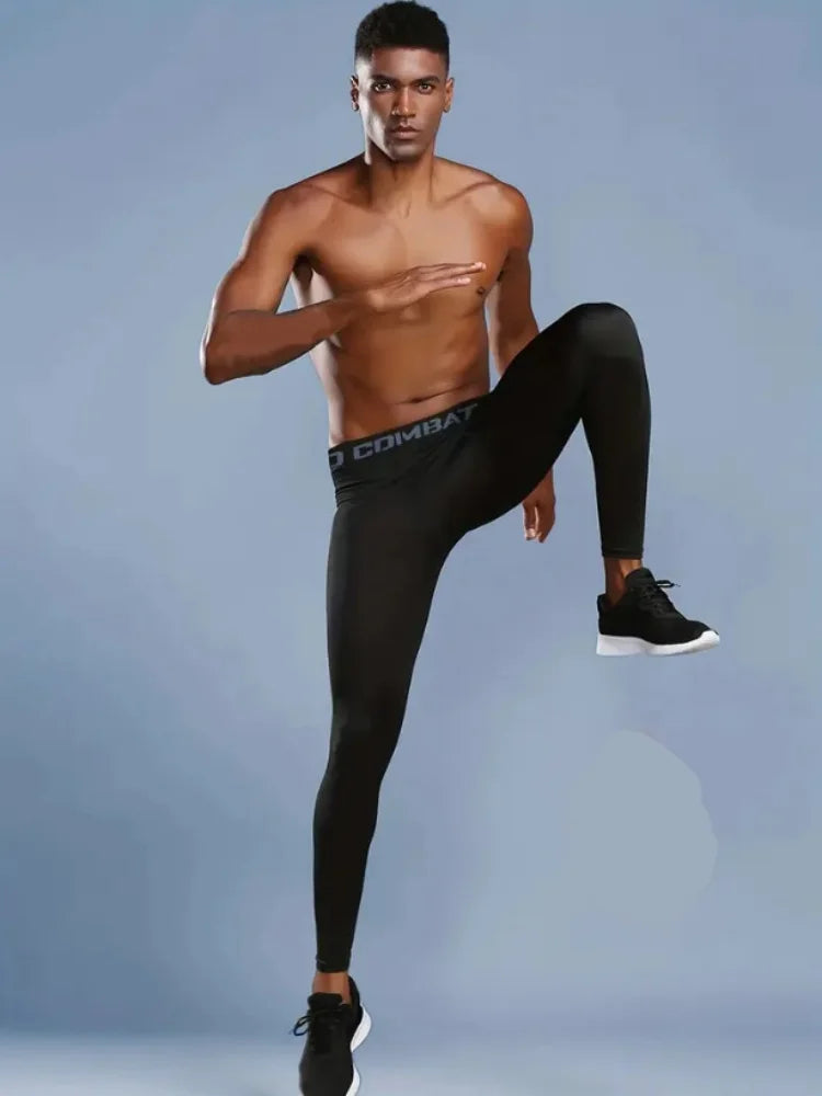 Men Compression Tight Leggings Running Sports Male Gym Fitness Jogging Pants Quick Dry Trousers Workout Training Yoga Bottoms