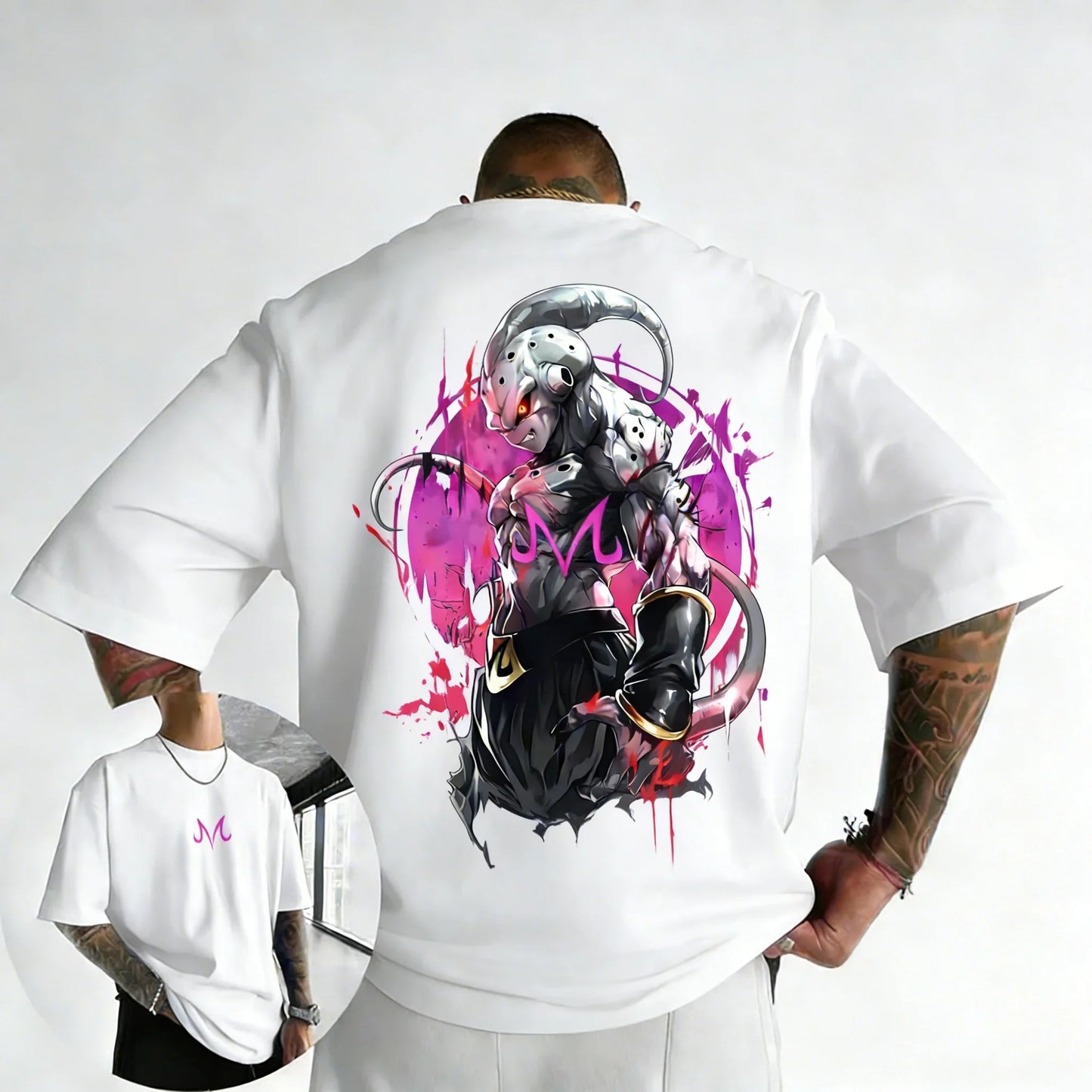 T-shirt Summer New Majin Buu Printed Men's and Women's Trendy Versatile Loose Casual Short Sleeve Top