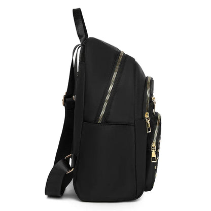 Diamond check embroidered thread riveted backpack women's fashion travel bag casual all-match women's backpack