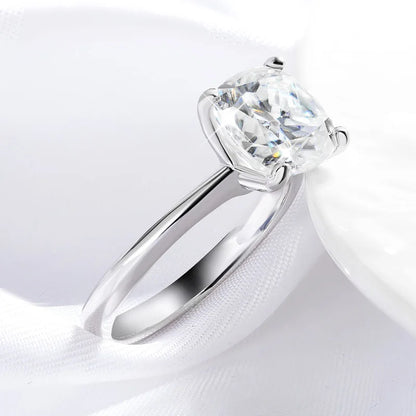 1CT 2CT 3CT 3.5CT 5CT Cushion Cut Moissanite Rings for Women Pass Diamond Test 925 Sterling Silver Wedding Band Wholesale