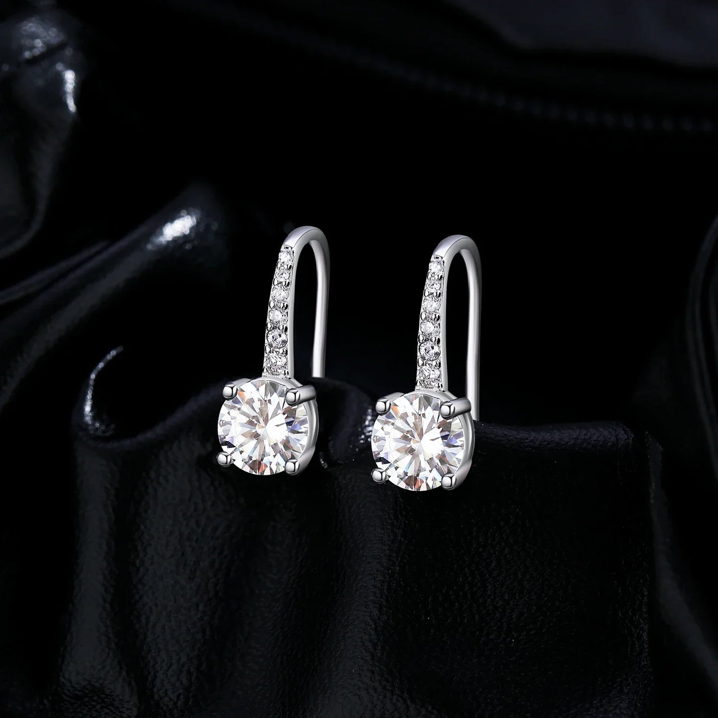 D Color Luxury Moissanite Hook Earrings 925 Sterling Silver Classic Drop Earrings For Women Wedding Statement Jewelry