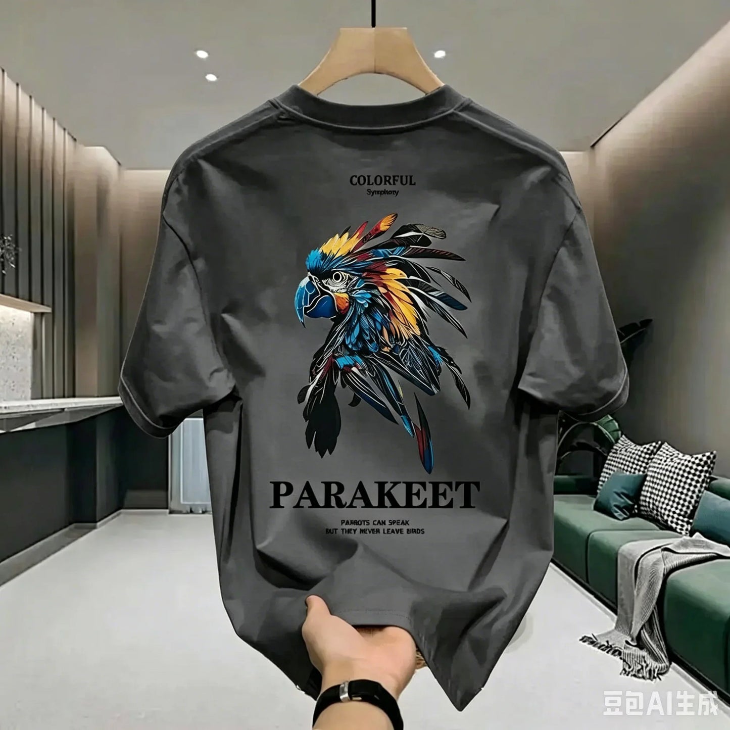 New Style American Pure Cotton Loose Men's T-shirt Fashion for Summer Casual Daily Sport Round-neck Hip-hop Short-sleeved Shirt
