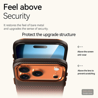 For Iphone 17 Pro Max / 17 Pro / 17 Magnetic Phone Case Carbon Fiber Pattern Magsafe Kevlar Pattern Shockproof Pc Hard Cover