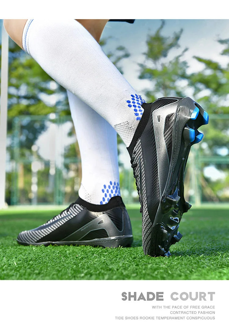 New High-Top Soccer Shoes Professional Training Football Boots TF/FG Non-Slip Soccer Sneakers Outdoor Grass Soccer Shoes