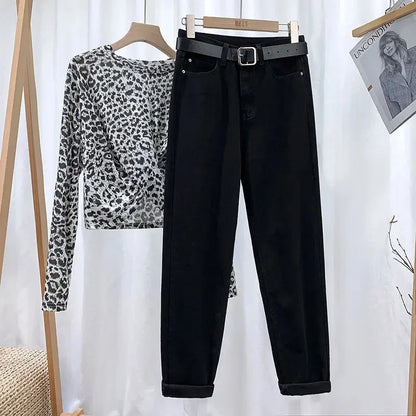 High Waist Harlan Denim Jeans Women's Fashion Loose Pants