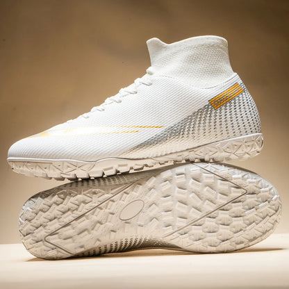 Premium high-top football shoes FG long studs and TF short studs, suitable for both men and women, offer comfort. Sole spikes