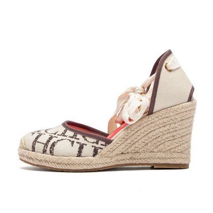 Women's Sandals 2025 New Hemp Bottom Slope Heel Sandals Comfortable and Breathable Holiday Beach Women's Shoes 8CM