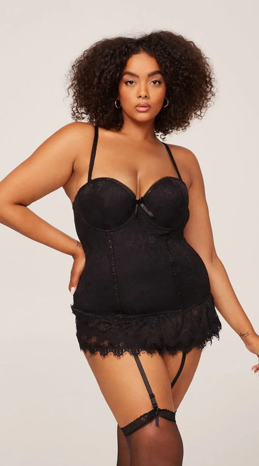 Women's Corset Bustiers & Corsets Black Top Lace Up Lingerie Underwear Plus Size Garter Including