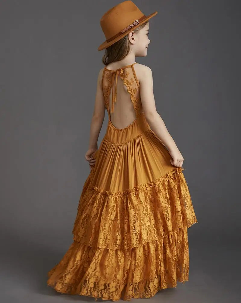 Summer Girls Lace Dresses Kids Flower Girl Wedding Princess Party Dress Vestidos Costume Children Clothing For 4-14Years