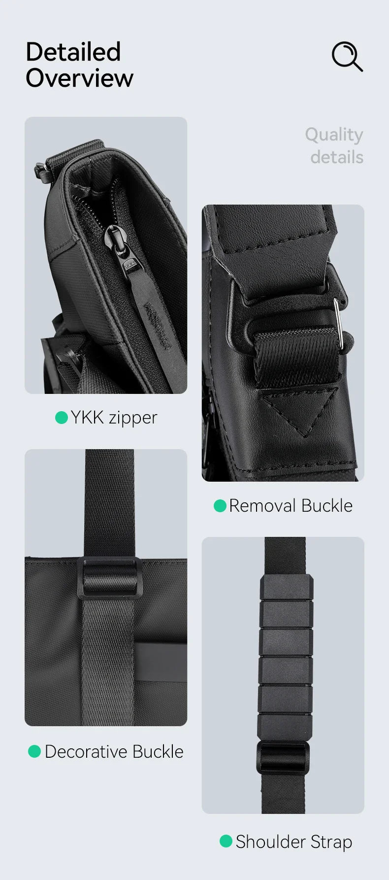 Multifunctional leather messenger bag men Black Crossbody Bag Large Capacity Stylish Men Shoulder Bag men