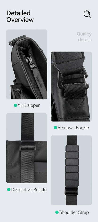 Multifunctional leather messenger bag men Black Crossbody Bag Large Capacity Stylish Men Shoulder Bag men
