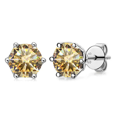 Real 1 CT D Color Moissanite Stud Earrings For Women Top Quality 925 Sterling Silver Sparkling Wedding Jewelry