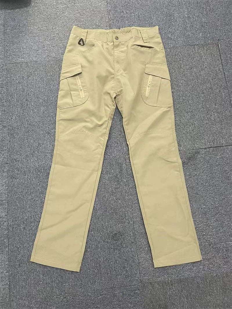 Men City Pants Cargo Trousers Multi-pocket Waterproof Wear-resistant Casual Training Overalls  Fat Cargo Quick Dry Pants