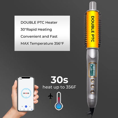 3-In-1 Hair Curler Straightener Anti-Scald Curling Iron Brush Ceramic Ionic Hair Heated Round Brush Electric Curling Wand