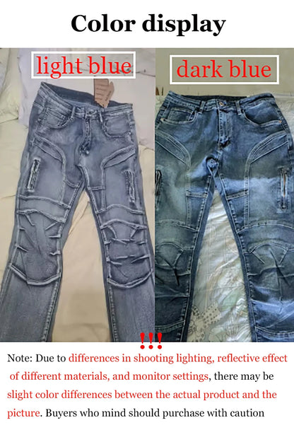 2025 Elastic Jeans Mens Small Straight Leg Denim Pants Outdoor Casual Motorcycle Pants High Street Classic High Quality Jeans