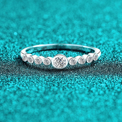 Full Moissanite Ring Engagement Rings for Women 925 Sterling Silver with White Gold Plated Wedding Promise Eternity Band