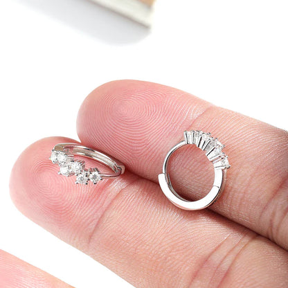2mm 100% Real Moissanite Hoop Earrings for Girls Children's Jewelry 1CM Small Size 925 Sterling Silver Plated 18k Earring