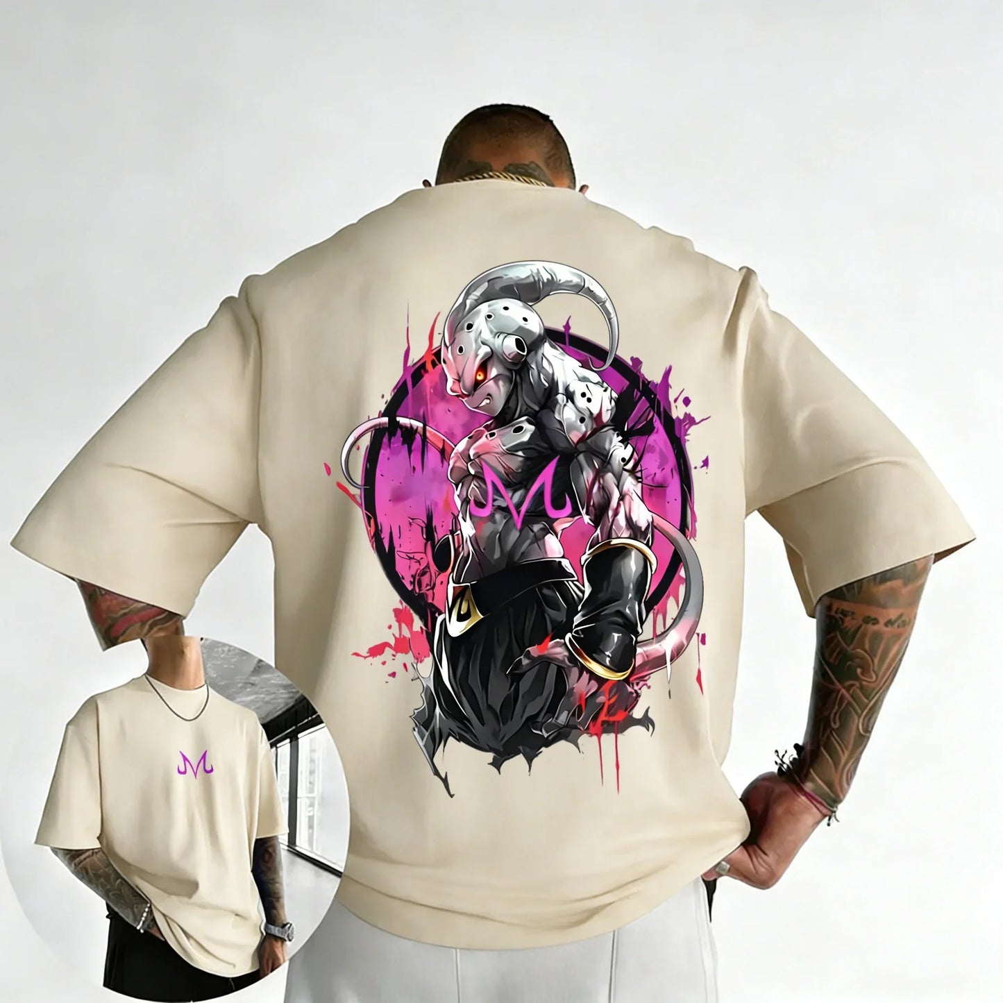 T-shirt Summer New Majin Buu Printed Men's and Women's Trendy Versatile Loose Casual Short Sleeve Top