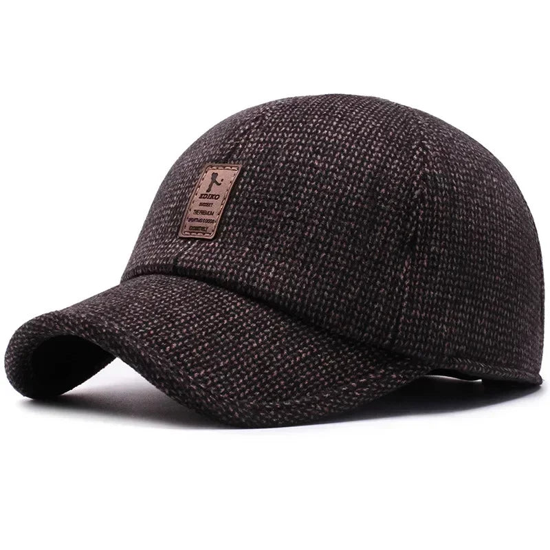 Vintage Men Beret Hat Leather Flat Hats Warm Autumn Winter Windproof Adjustable High Quality Peaked Cap Mens Retro Beret Caps