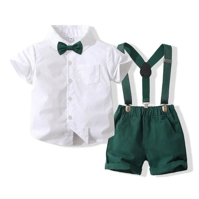 Kids Boys Formal Birthday Outfit Suit Toddler Gentleman Wedding White Shirt 1-7 Years Baby Pants Boys Ceremony Outfits