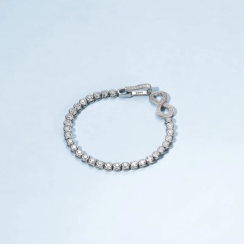 Full 3mm High Carbon Diamond Bracelet S925 Sterling Silver Sparkling Bracelet for Women Engagement Wedding Fine Jewelry