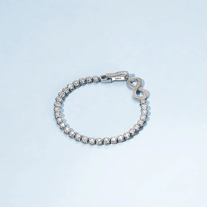 Full 3mm High Carbon Diamond Bracelet S925 Sterling Silver Sparkling Bracelet for Women Engagement Wedding Fine Jewelry