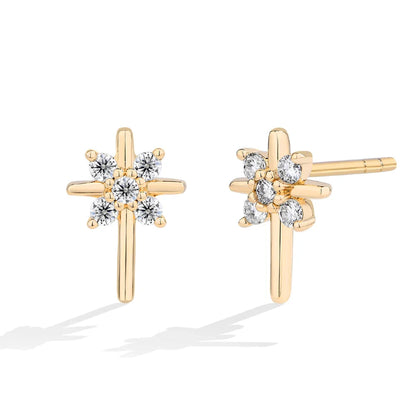 Snowflake Moissanite Earrings DVVS1 Real 925 Sterling Silver 18K Gold Plated for Women Wedding Engagement Party Jewelry