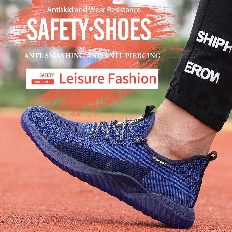Steel Toe Cap Working Boots Safety Shoes for Man Construction&Indestructible Work Shoes Puncture-Proof Summer Work Shoes