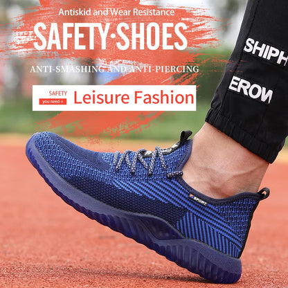 Steel Toe Cap Working Boots Safety Shoes for Man Construction&Indestructible Work Shoes Puncture-Proof Summer Work Shoes