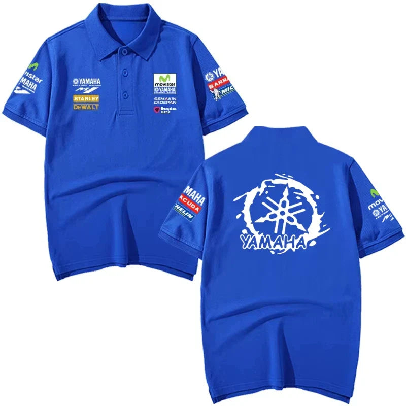 MotoGP Factory Team Motorcycle Riding Cotton POLO Shirt Printed Men's Short Sleeve Top
