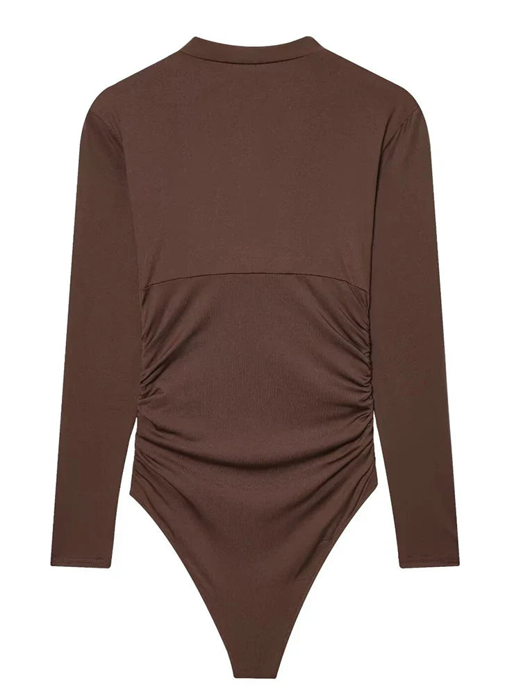 Women Bodysuit Sexy Long Sleeve Body Top Female Bodycon Bodysuit Summer Fashion Streetwear Woman Short Jumpsuit Tops