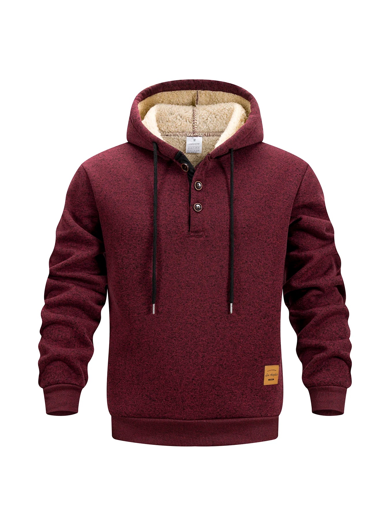 Men's Half Button Hoodie Thicken Winter Hooded Sweatshirts Retro Warm Fleece Knit Sweater Outdoor Running Sports Casual Pullover