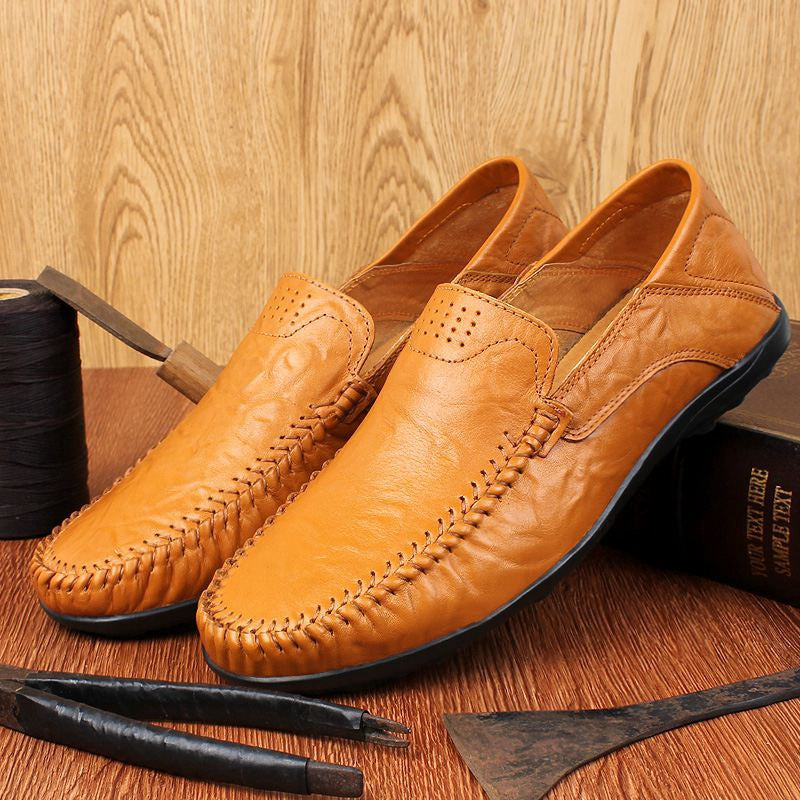 Genuine Leather Men Casual Shoes Luxury Brand Formal Men Loafers Moccasins Italian Breathable Slip on Male Boat Shoes Size 37-47