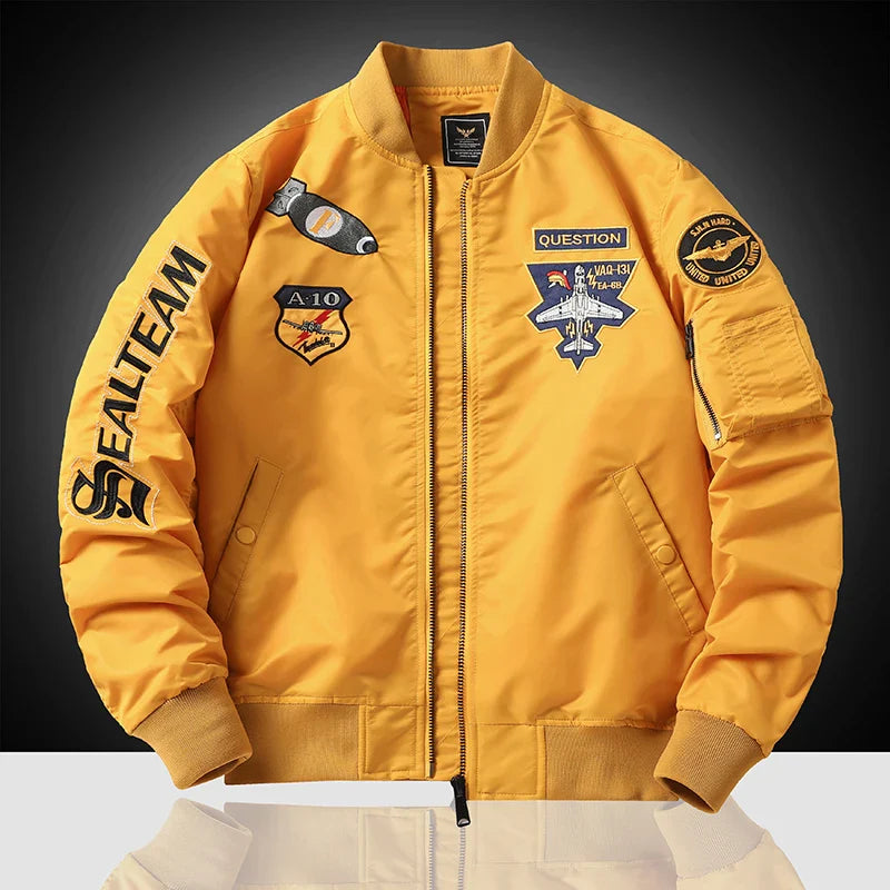 American overalls pilot jacket Men's autumn and winter thickened Baseball uniform Trendy coat Men's military fan jacket Men