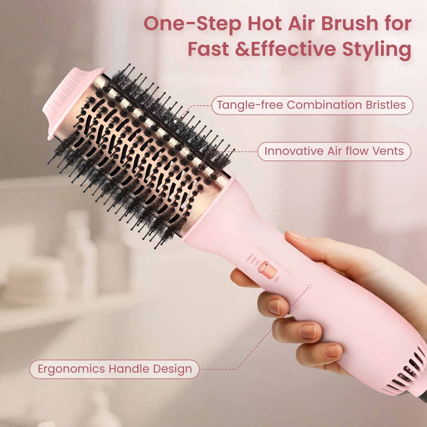 Professional Blowout Hair Dryer Brush Dryer and Volumize Hot Air Brush for Women Curling Irons Styler Electric Brushes