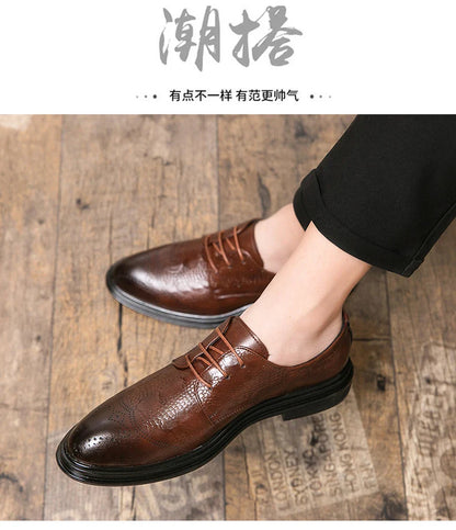 Luxury Men Brogue Dress Shoes Men Suit Casual Shoes Formal Business Leather Shoes Men Brown Wedding Italian Banquet Shoe Size 46